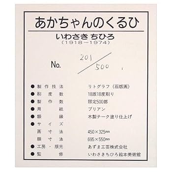 Amazon.co.jp: いわさきちひろ 「赤ちゃんのくるひ」 リトグラフ